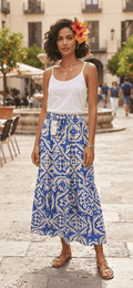 Boho Maxi Skirt Floral Print Beach Summer Women - Angelique Boutique