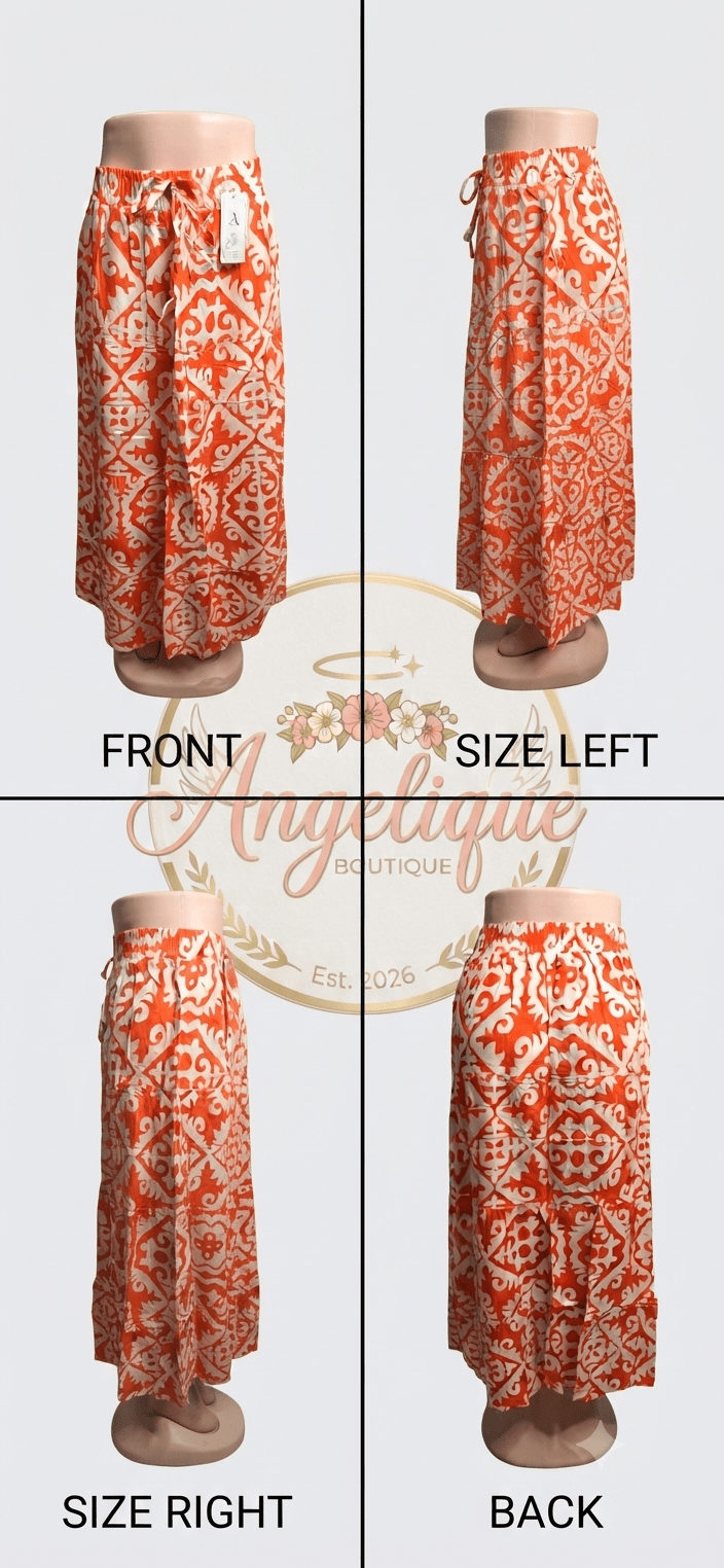 Boho Maxi Skirt Floral Print Beach Summer Women - Angelique Boutique