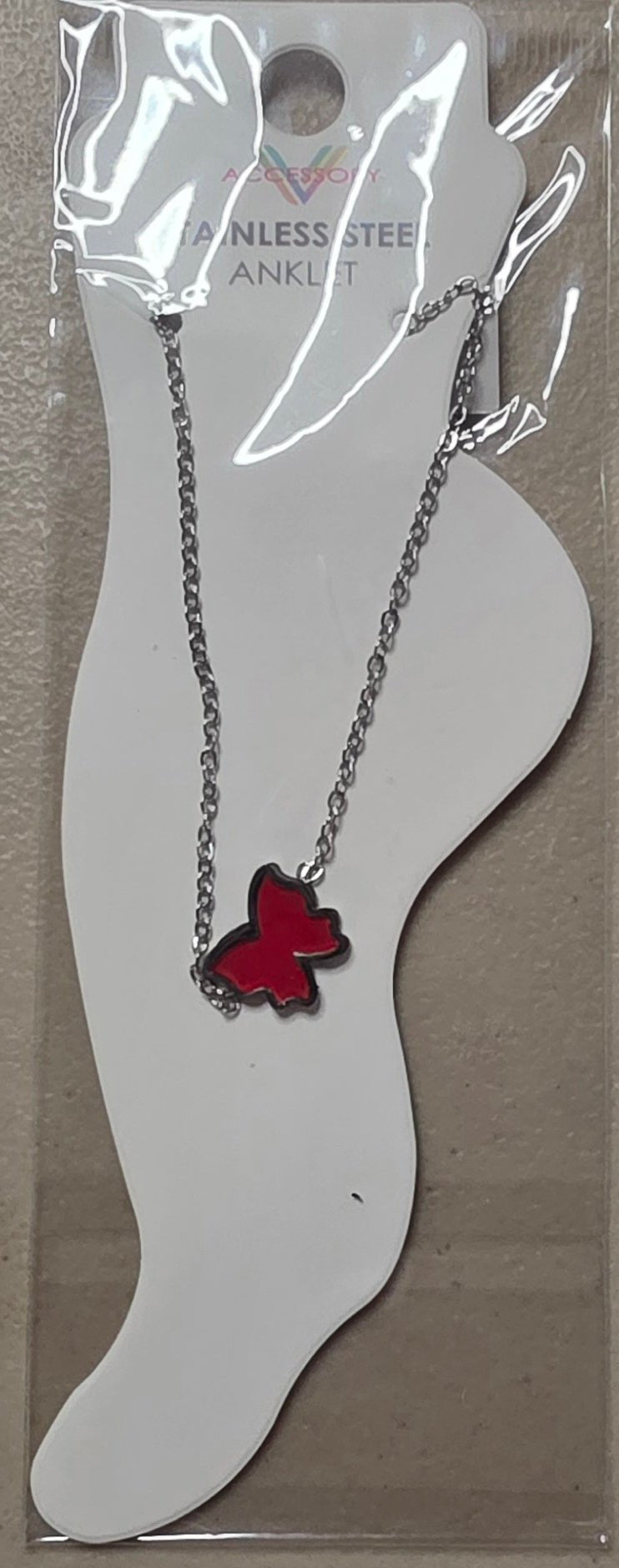 Butterfly Anklet Gold & Silver Stainless Steel – Multi-Color - Angelique Boutique