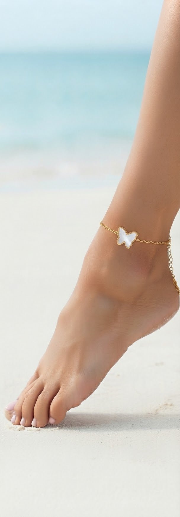 Butterfly Anklet Gold & Silver Stainless Steel – Multi-Color - Angelique Boutique