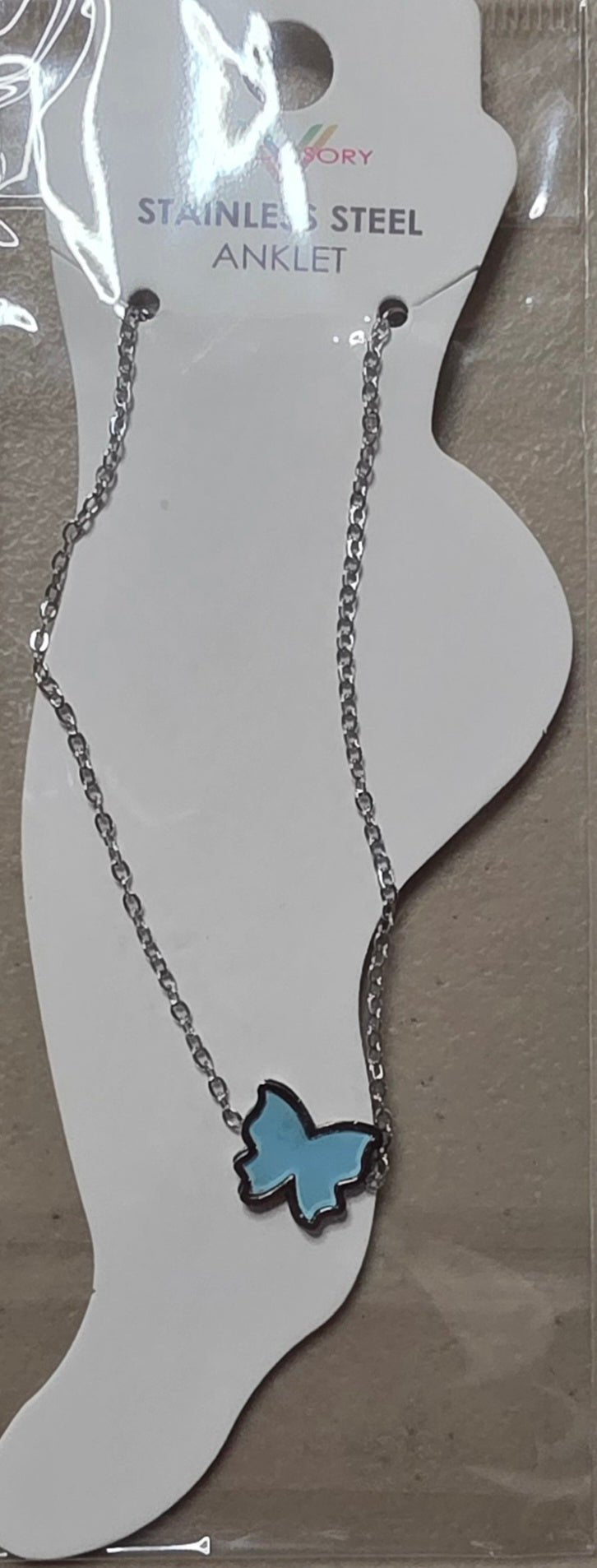 Butterfly Anklet Gold & Silver Stainless Steel – Multi-Color - Angelique Boutique