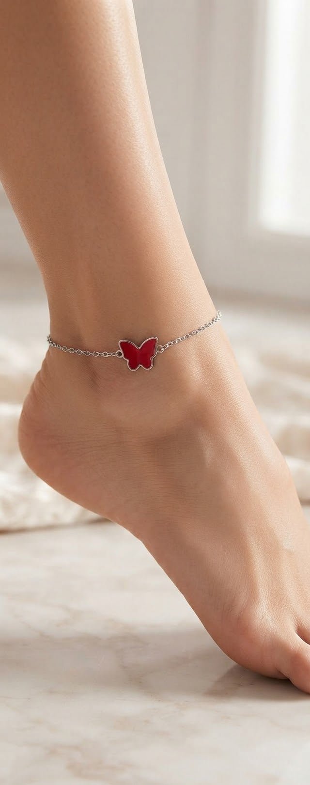 Butterfly Anklet Gold & Silver Stainless Steel – Multi-Color - Angelique Boutique