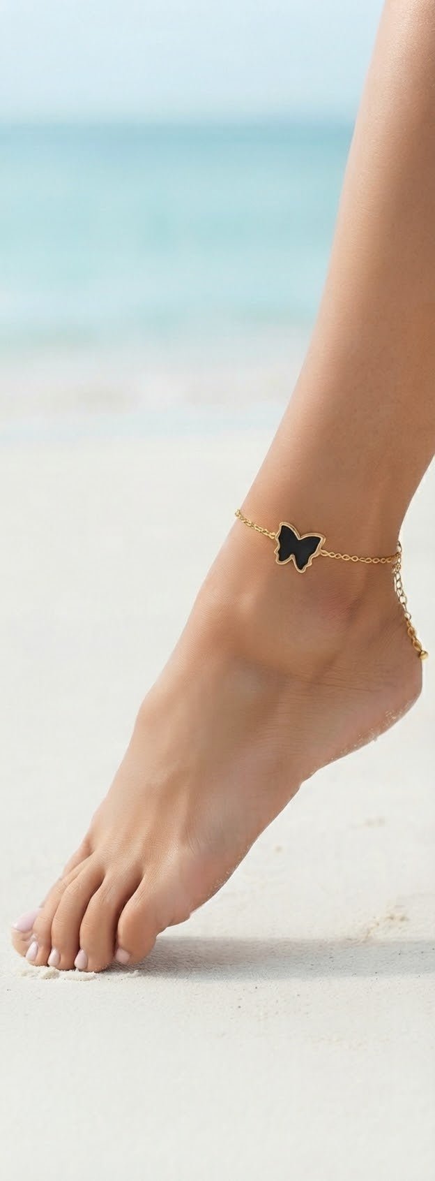 Butterfly Anklet Gold & Silver Stainless Steel – Multi-Color - Angelique Boutique