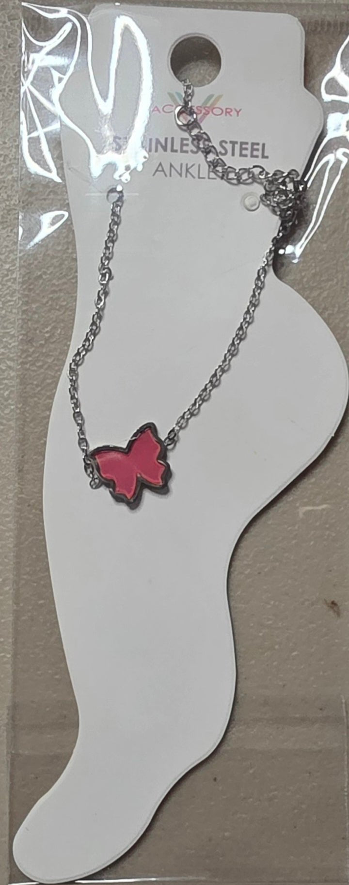 Butterfly Anklet Gold & Silver Stainless Steel – Multi-Color - Angelique Boutique