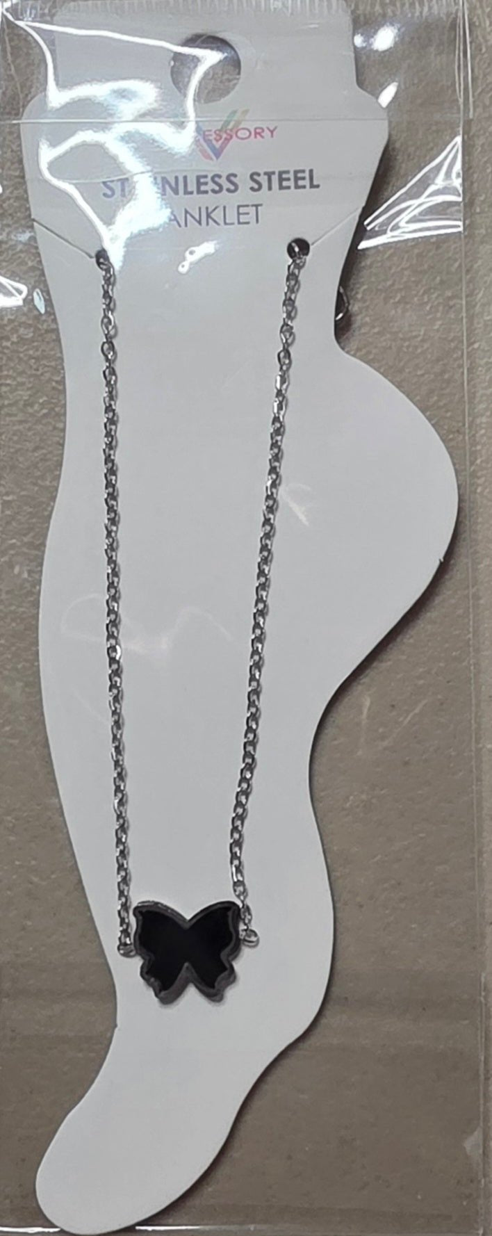 Butterfly Anklet Gold & Silver Stainless Steel – Multi-Color - Angelique Boutique