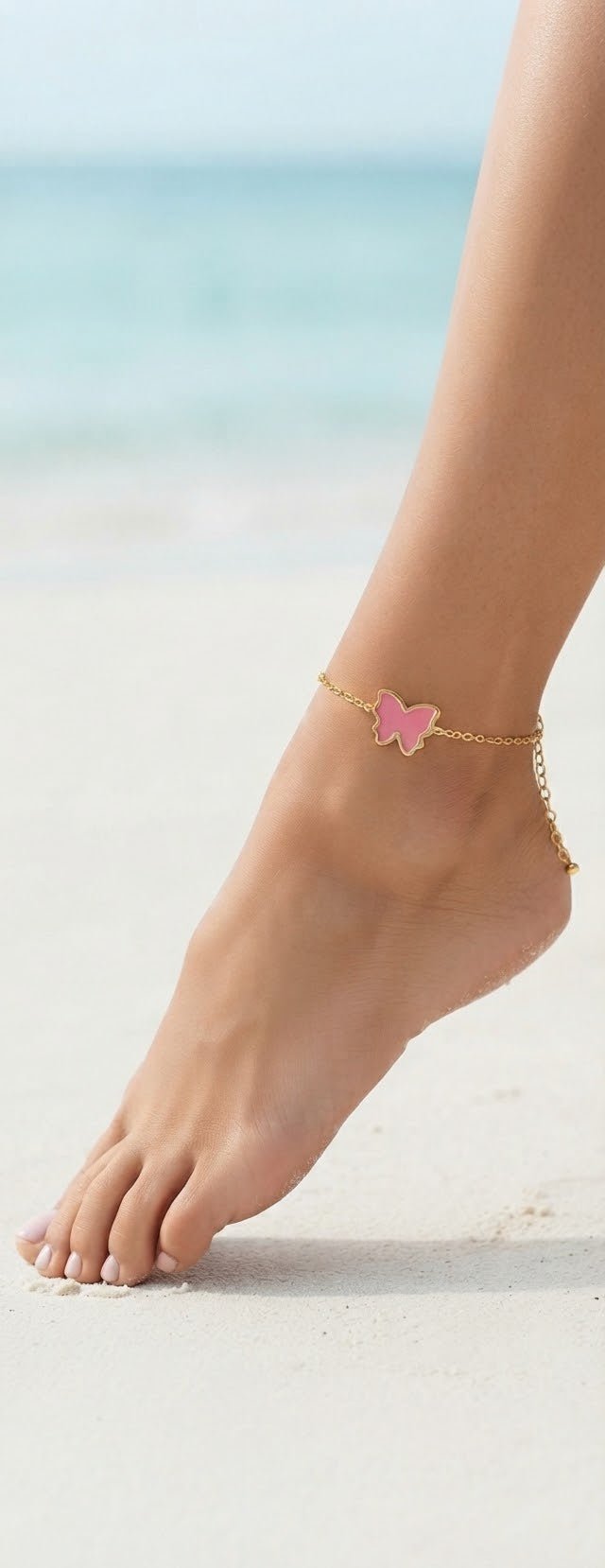 Butterfly Anklet Gold & Silver Stainless Steel – Multi-Color - Angelique Boutique