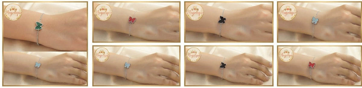 Butterfly Bracelet Gold & Silver Stainless Steel – Multi-Color - Angelique Boutique
