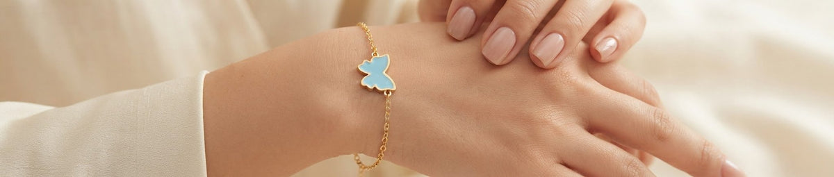 Butterfly Bracelet Gold & Silver Stainless Steel – Multi-Color - Angelique Boutique