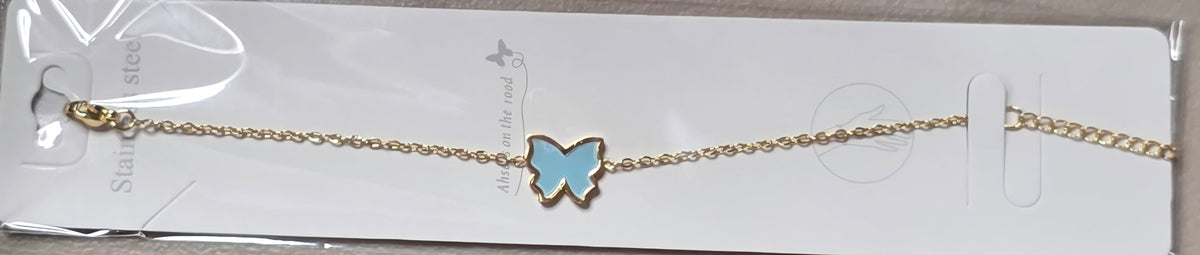 Butterfly Bracelet Gold & Silver Stainless Steel – Multi-Color - Angelique Boutique