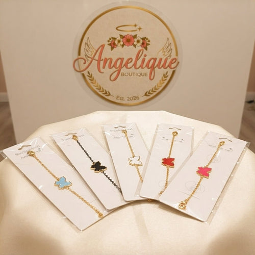 Butterfly Bracelet Gold & Silver Stainless Steel – Multi-Color - Angelique Boutique