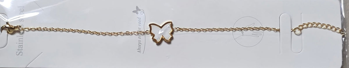 Butterfly Bracelet Gold & Silver Stainless Steel – Multi-Color - Angelique Boutique