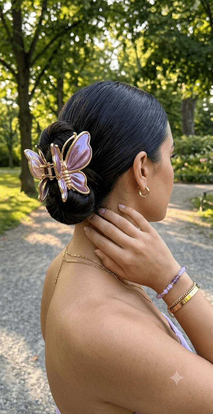 Butterfly Hair Claw Clip Glitter | Women & Girls | 10 Colors - Angelique Boutique