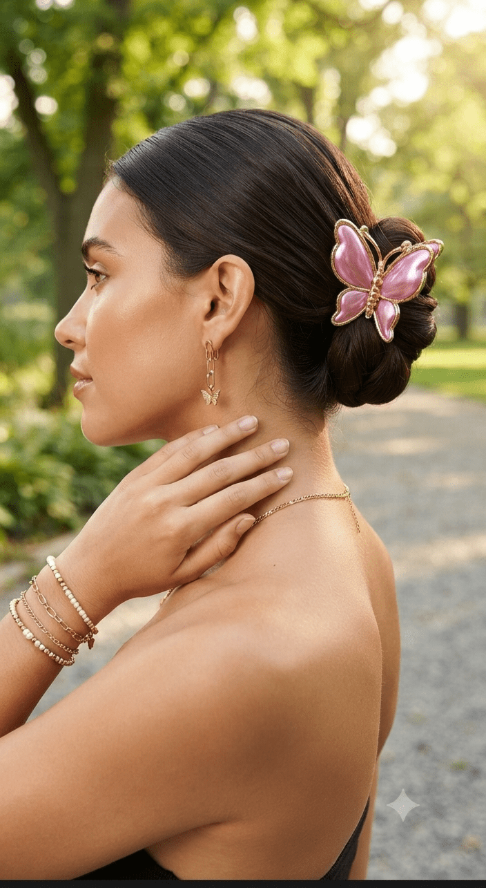 Butterfly Hair Claw Clip Glitter | Women & Girls | 10 Colors - Angelique Boutique