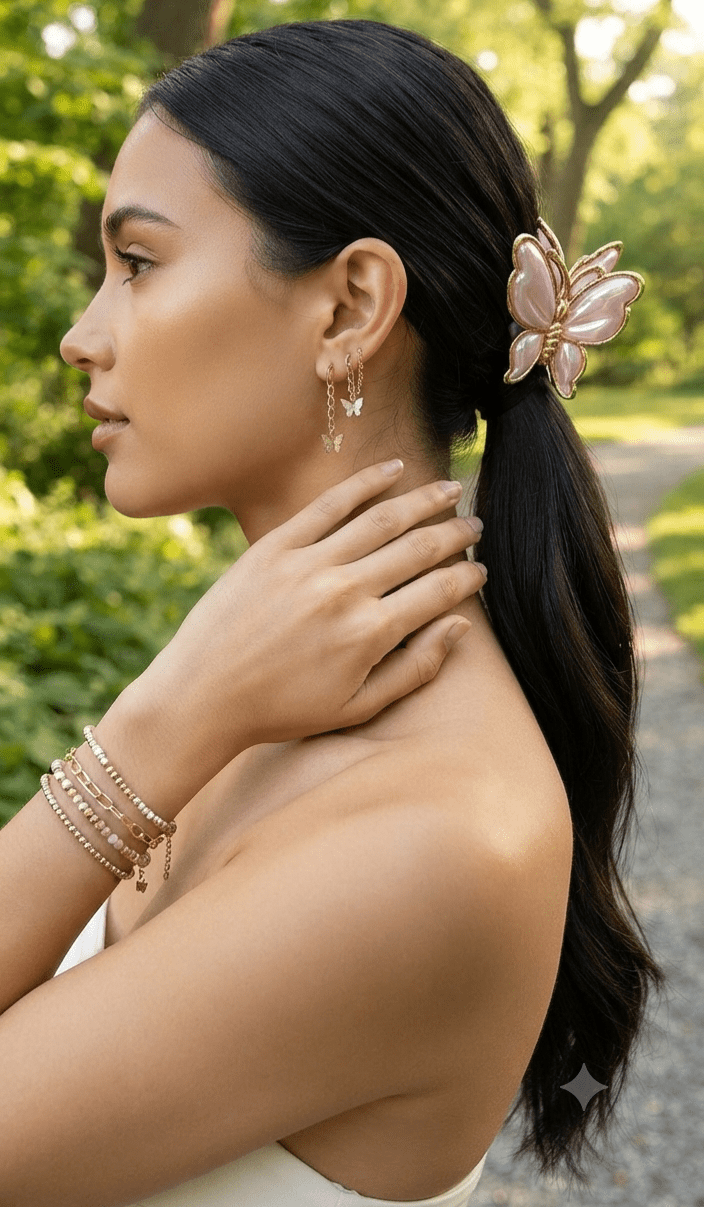 Butterfly Hair Claw Clip Glitter | Women & Girls | 10 Colors - Angelique Boutique