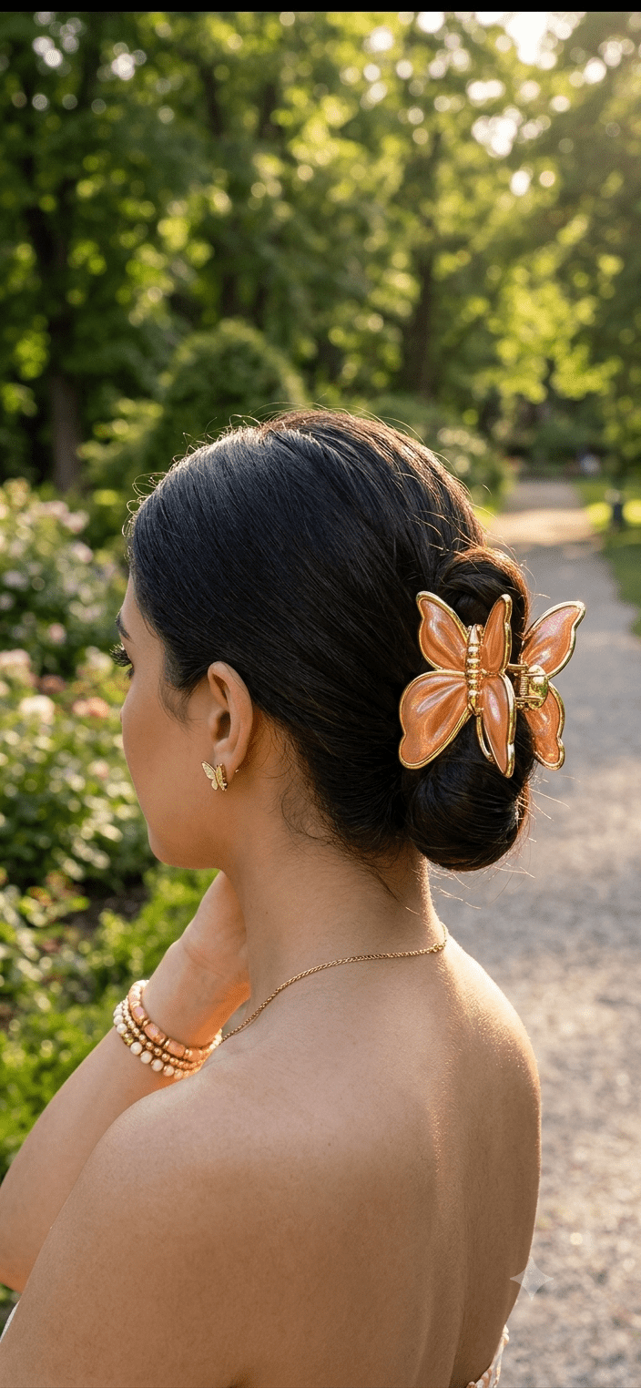 Butterfly Hair Claw Clip Glitter | Women & Girls | 10 Colors - Angelique Boutique