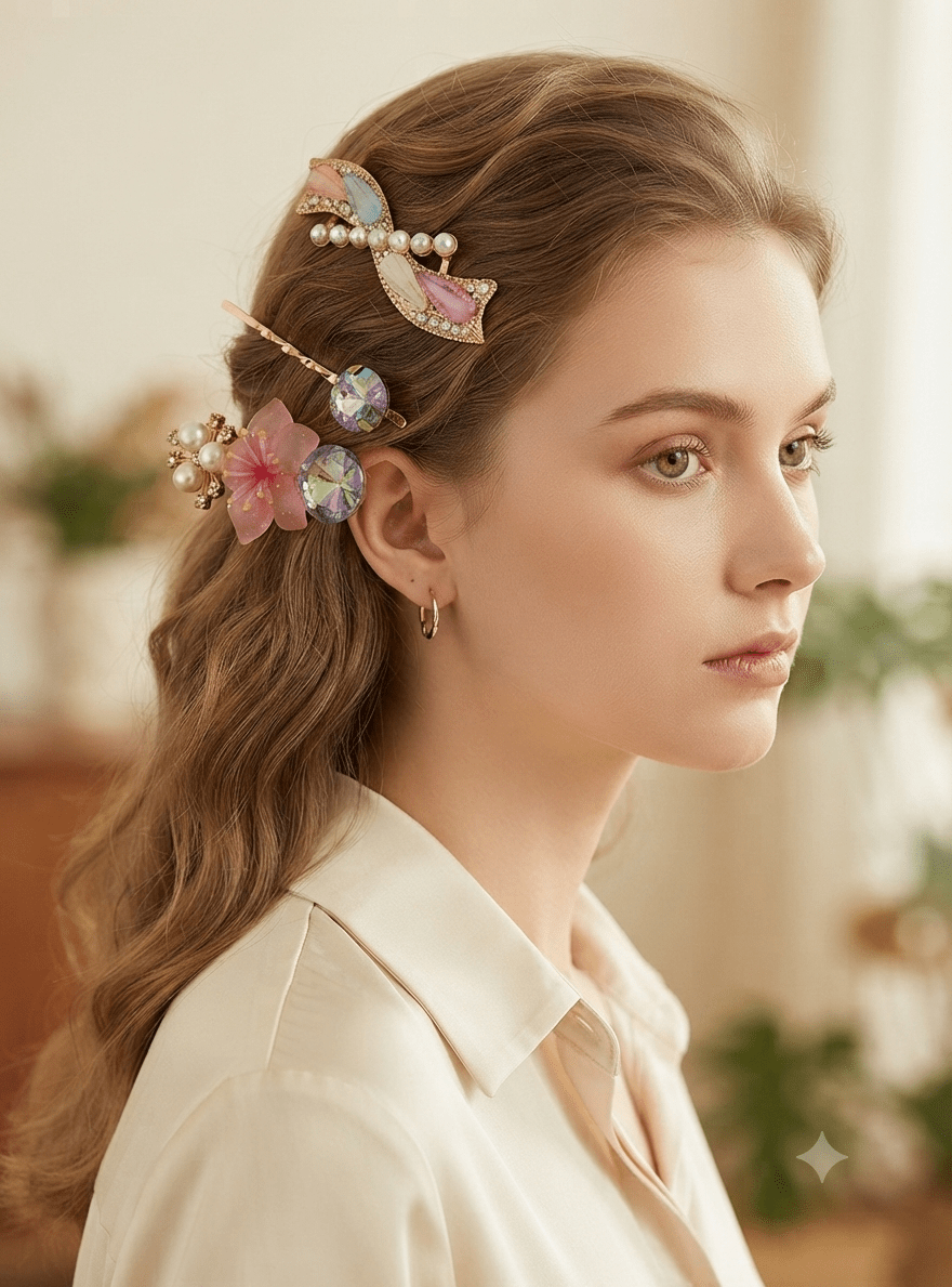 Butterfly Hair Pins – Set of 3 Decorative Bobby Pins - Angelique Boutique