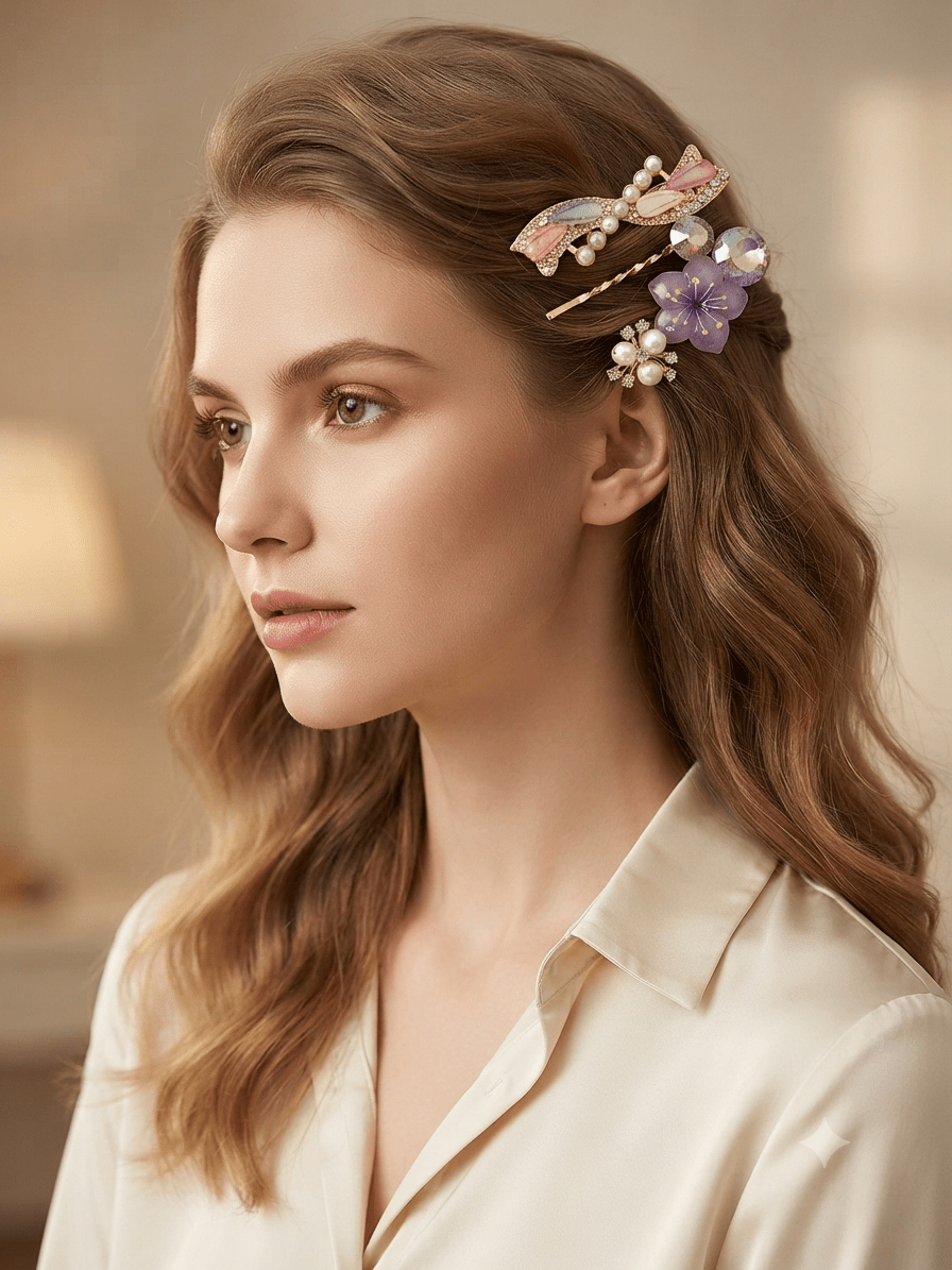 Butterfly Hair Pins – Set of 3 Decorative Bobby Pins - Angelique Boutique