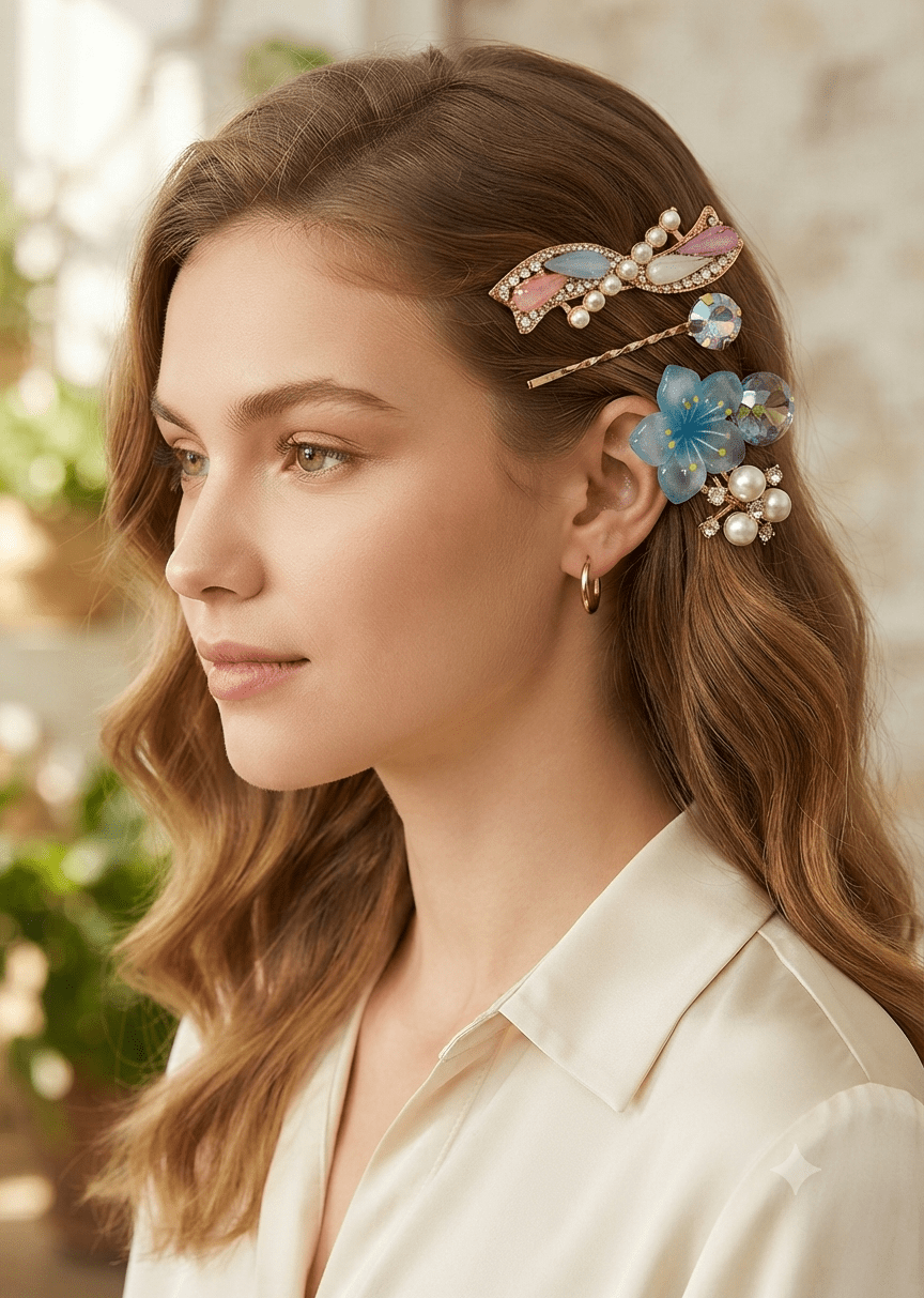 Butterfly Hair Pins – Set of 3 Decorative Bobby Pins - Angelique Boutique