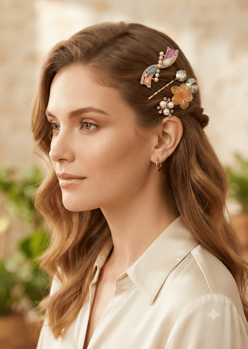 Butterfly Hair Pins – Set of 3 Decorative Bobby Pins - Angelique Boutique
