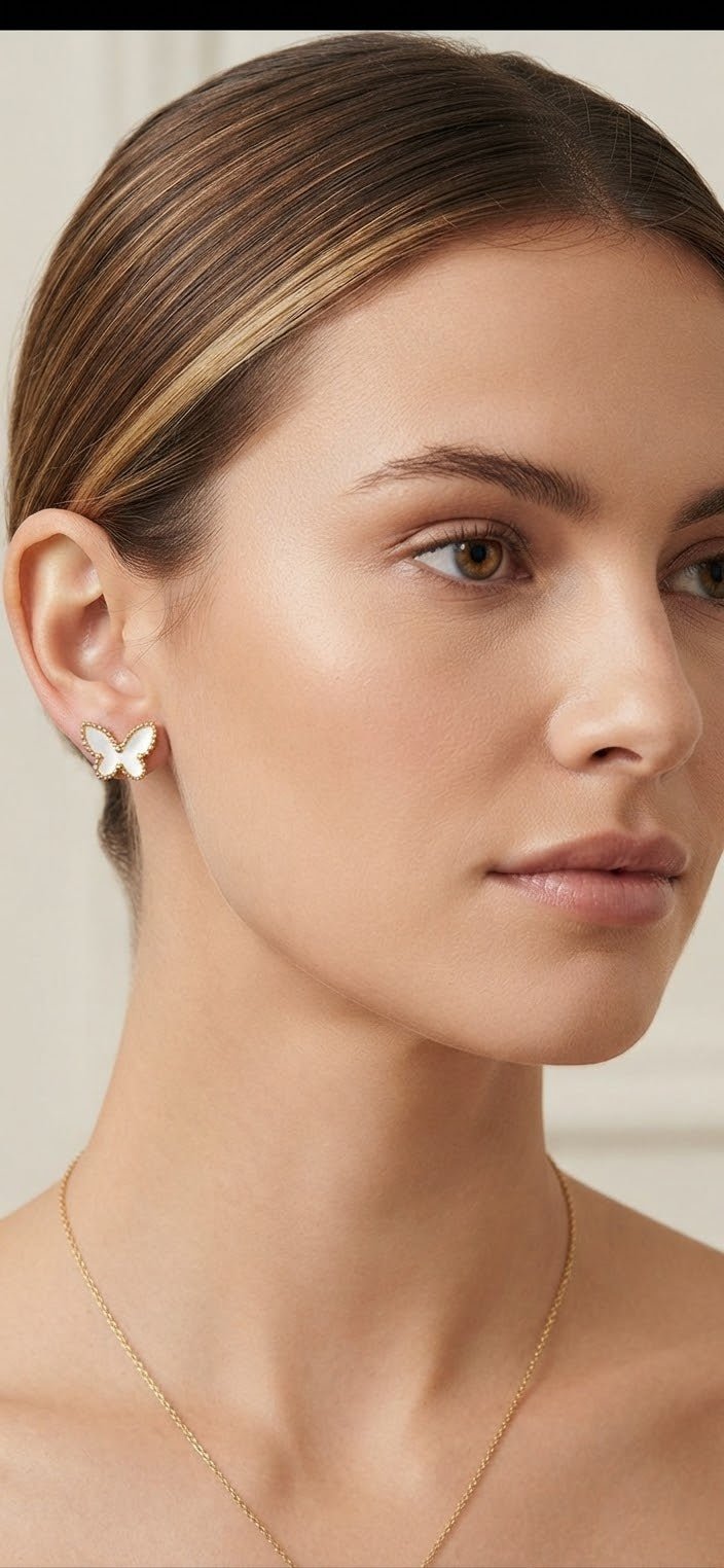 Butterfly Stainless Steel Earrings with Gold Details – 6 Colors - Angelique Boutique