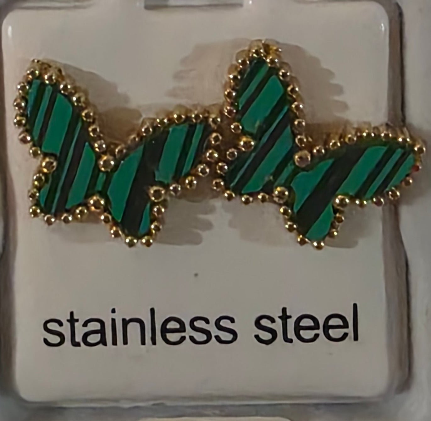 Butterfly Stainless Steel Earrings with Gold Details – 6 Colors - Angelique Boutique