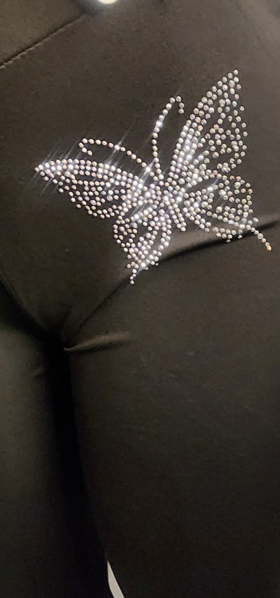 Butterfly Stone Leggings – Wide Waistband & Rhinestone Detail - Angelique Boutique