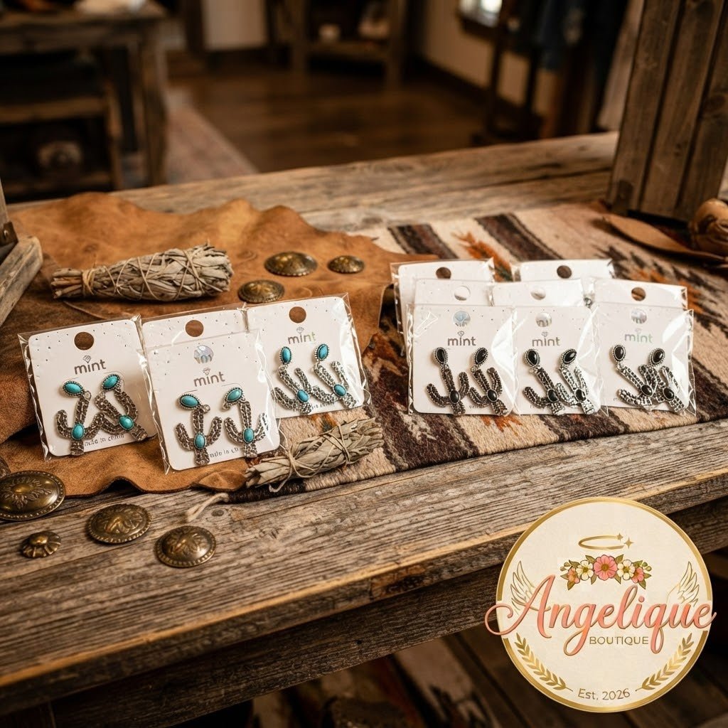 Cactus Stud Earrings – Fashion Jewelry for Women - Angelique Boutique