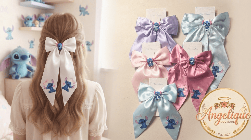Cartoon Character Hair Bows – Cute Bow Clips for Girls - Angelique Boutique