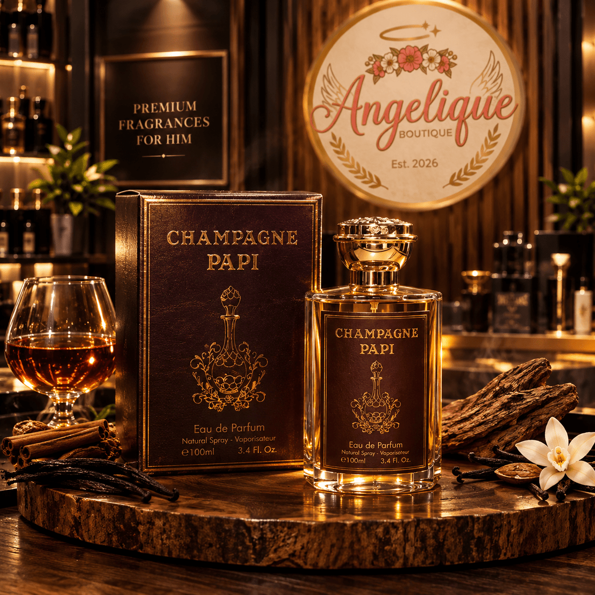 Champagne Papi Eau de Parfum for Men, 3.4 oz - Angelique Boutique