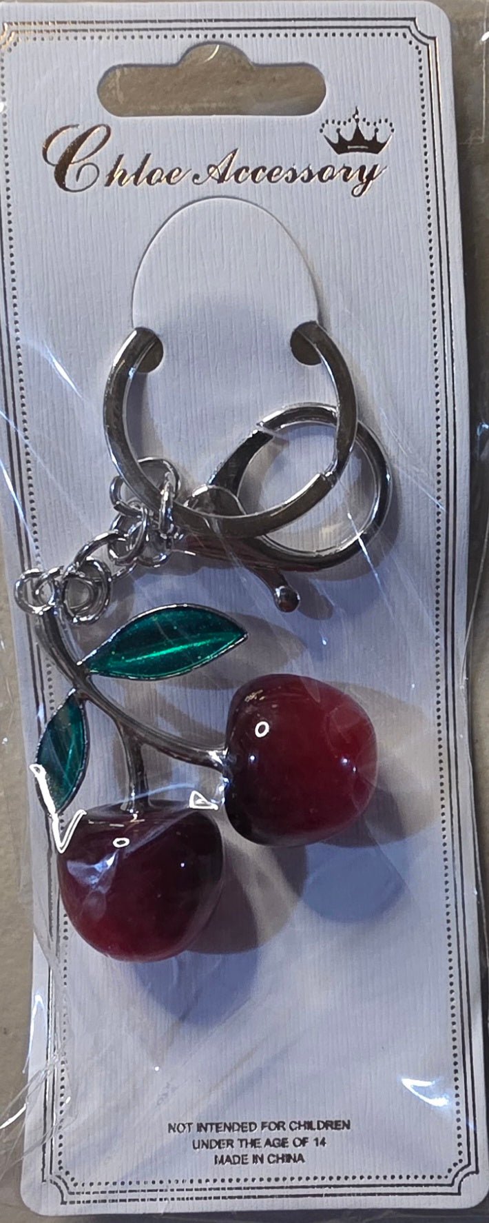 Cherry Charm Keychain – Gold & Silver Finish - Angelique Boutique