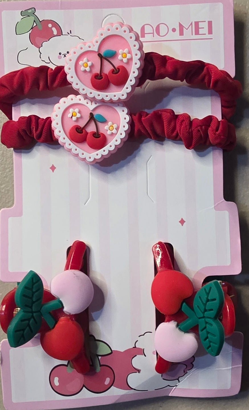 Cherry Hair Accessories Set for Girls – 4 Pieces - Angelique Boutique