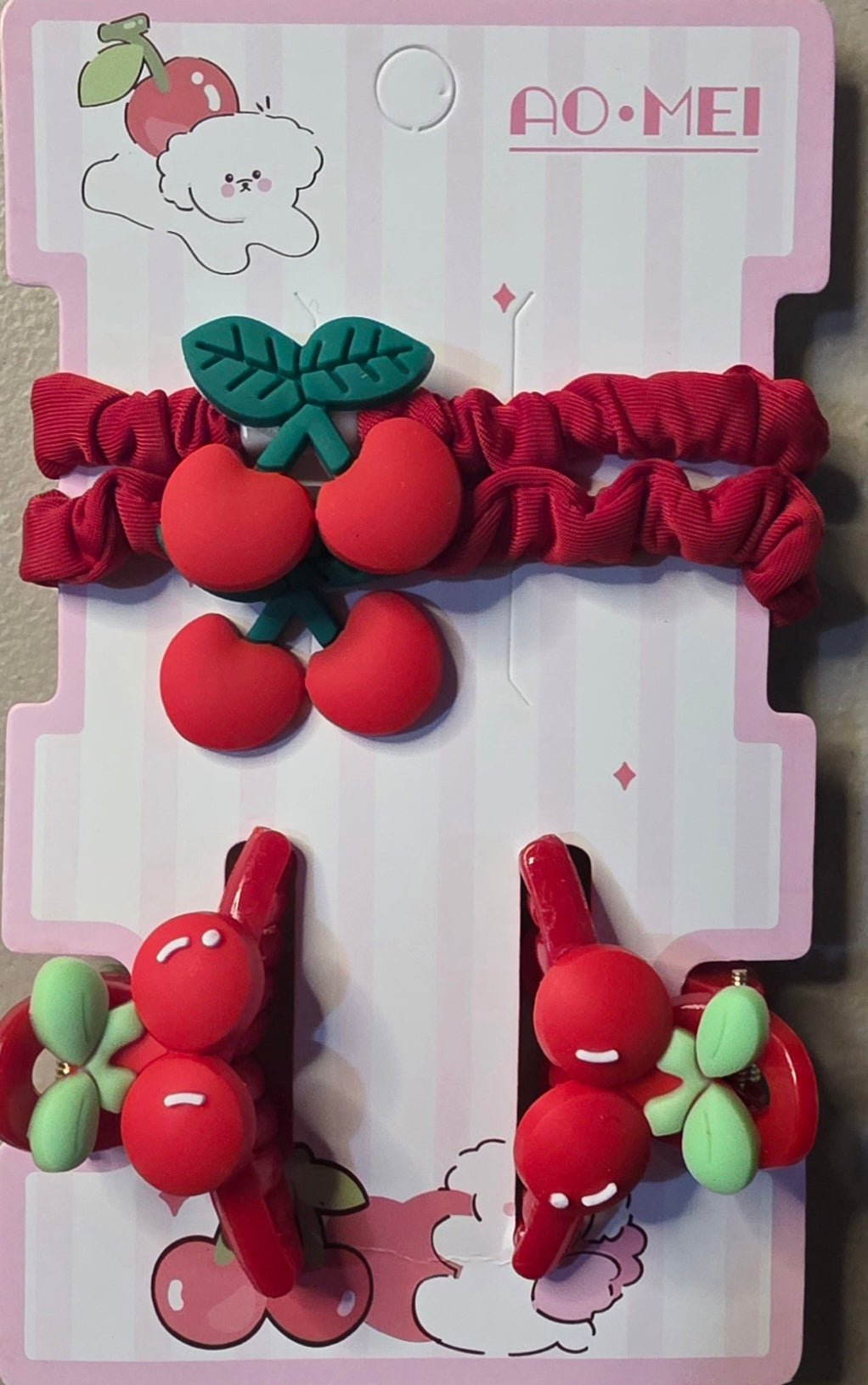 Cherry Hair Accessories Set for Girls – 4 Pieces - Angelique Boutique