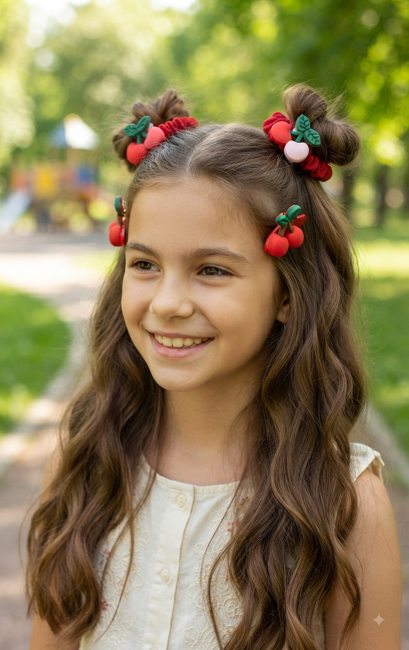 Cherry Hair Accessories Set for Girls – 4 Pieces - Angelique Boutique