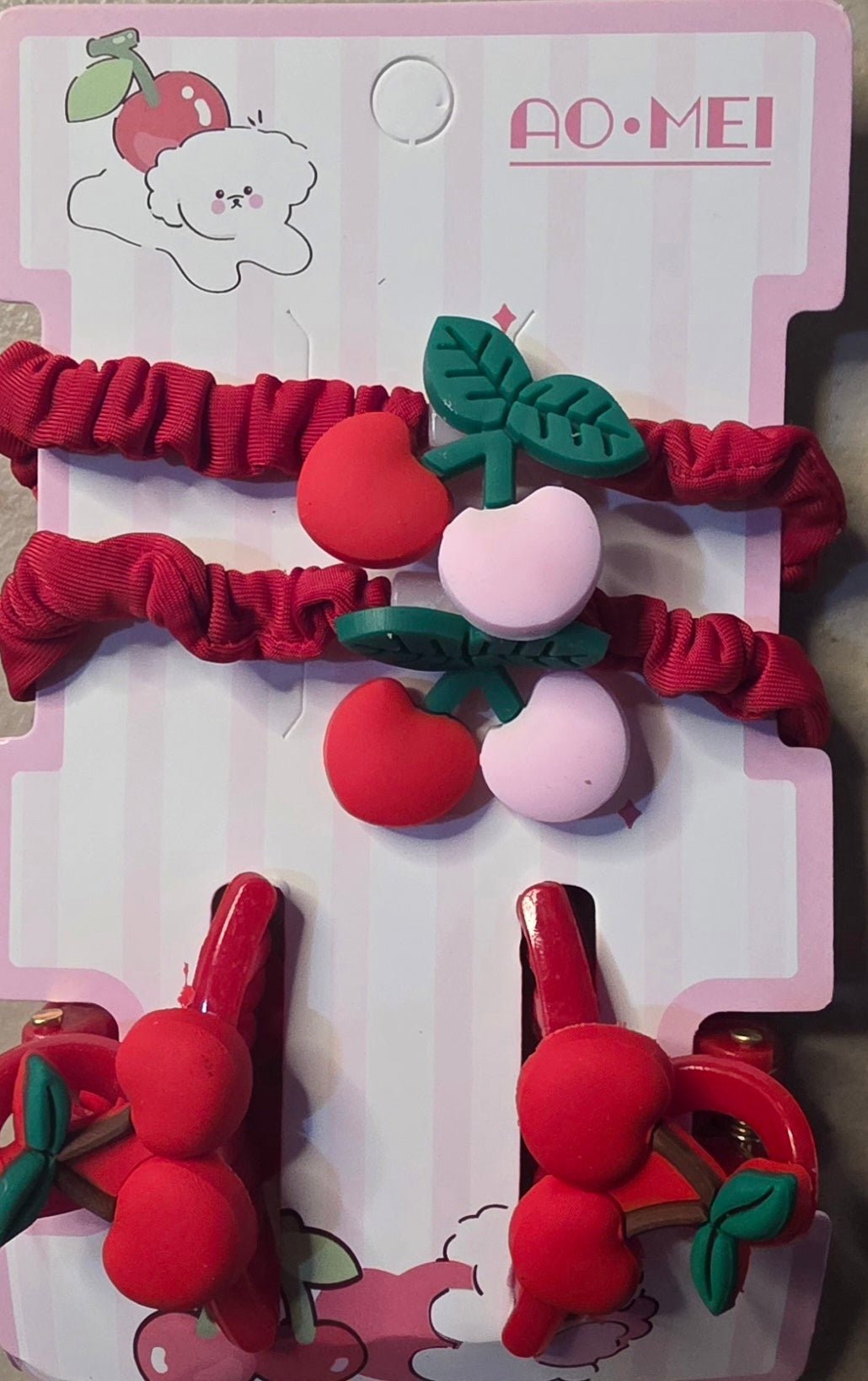 Cherry Hair Accessories Set for Girls – 4 Pieces - Angelique Boutique