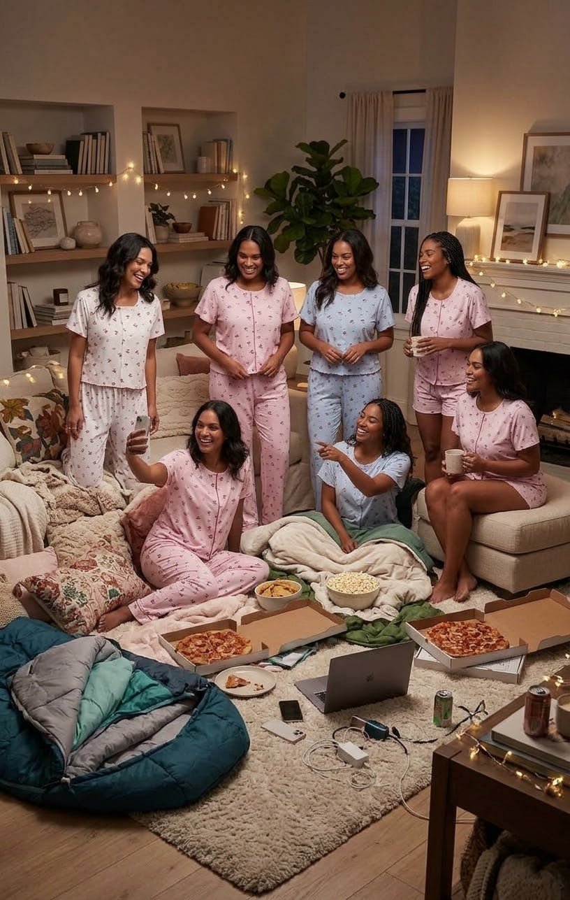Cherry Print 3-Piece Pajama Set – Women's Sleepwear - Angelique Boutique