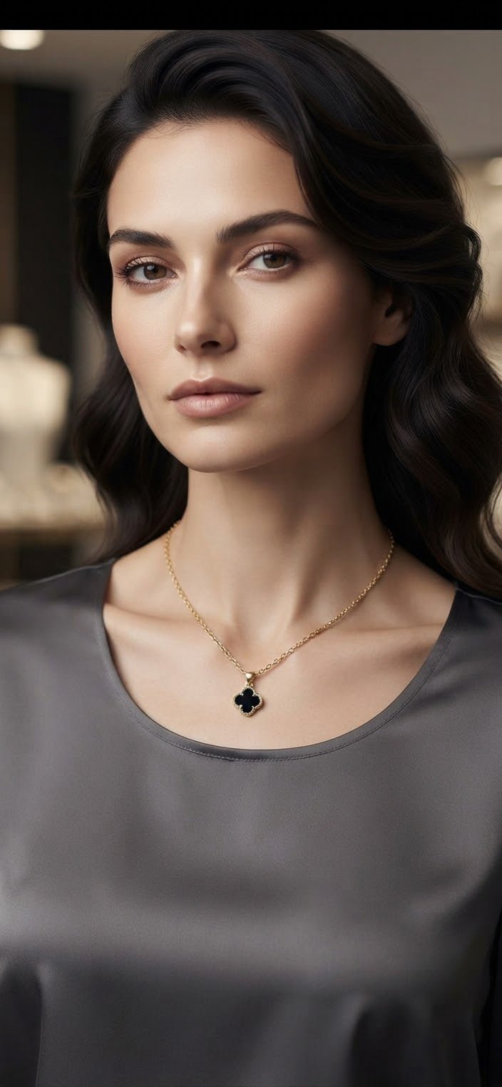 Clover Charm Chain Necklace – Stainless Steel Gold & Silver - Angelique Boutique