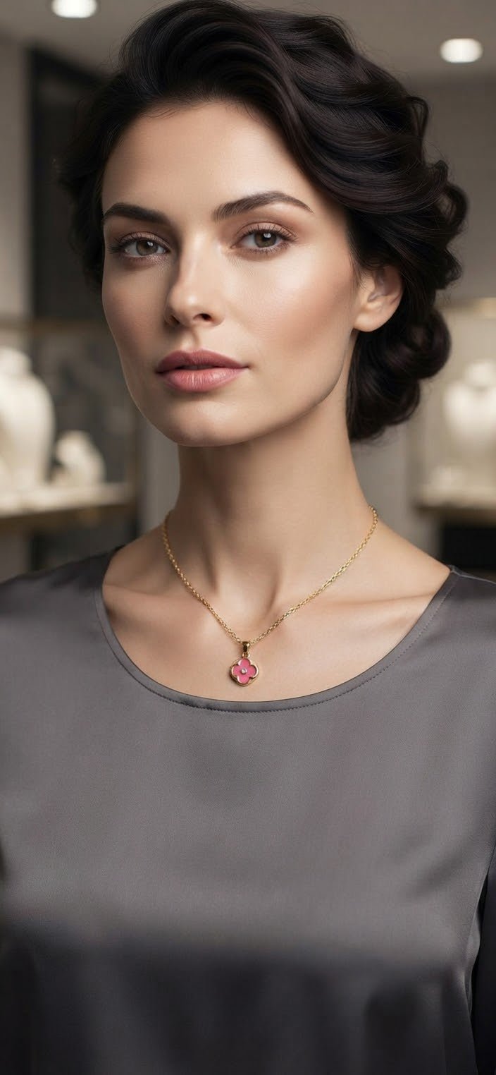 Clover Charm Chain Necklace – Stainless Steel Gold & Silver - Angelique Boutique