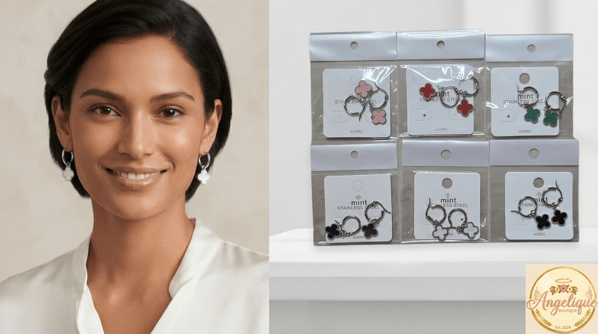Clover Stainless Steel Earrings for Women – 7 Colors - Angelique Boutique