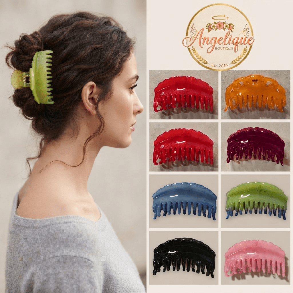 Colorful Claw Hair Clips for Women – 11 Vibrant Colors - Angelique Boutique