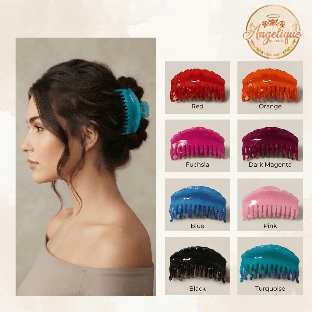 Colorful Claw Hair Clips for Women – 11 Vibrant Colors - Angelique Boutique