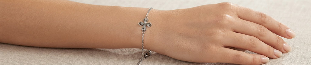 Cross Bracelet Stainless Steel Gold Silver Tone Colored - Angelique Boutique