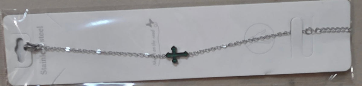Cross Bracelet Stainless Steel Gold Silver Tone Colored - Angelique Boutique