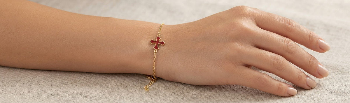 Cross Bracelet Stainless Steel Gold Silver Tone Colored - Angelique Boutique