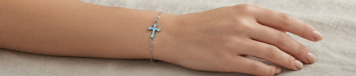 Cross Bracelet Stainless Steel Gold Silver Tone Colored - Angelique Boutique