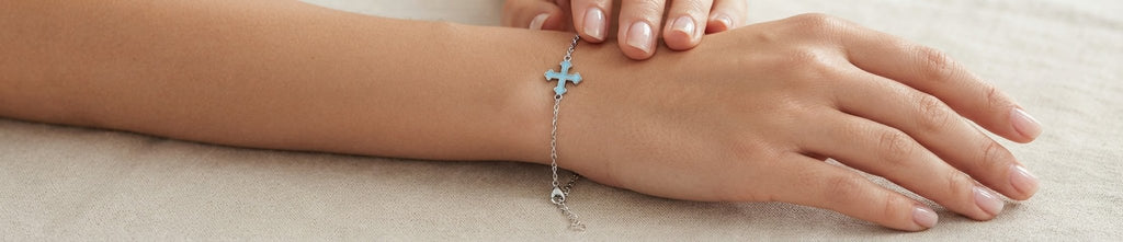 Cross Bracelet Stainless Steel Gold Silver Tone Colored - Angelique Boutique