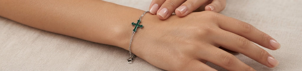 Cross Bracelet Stainless Steel Gold Silver Tone Colored - Angelique Boutique