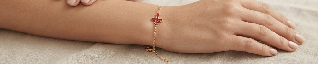 Cross Bracelet Stainless Steel Gold Silver Tone Colored - Angelique Boutique