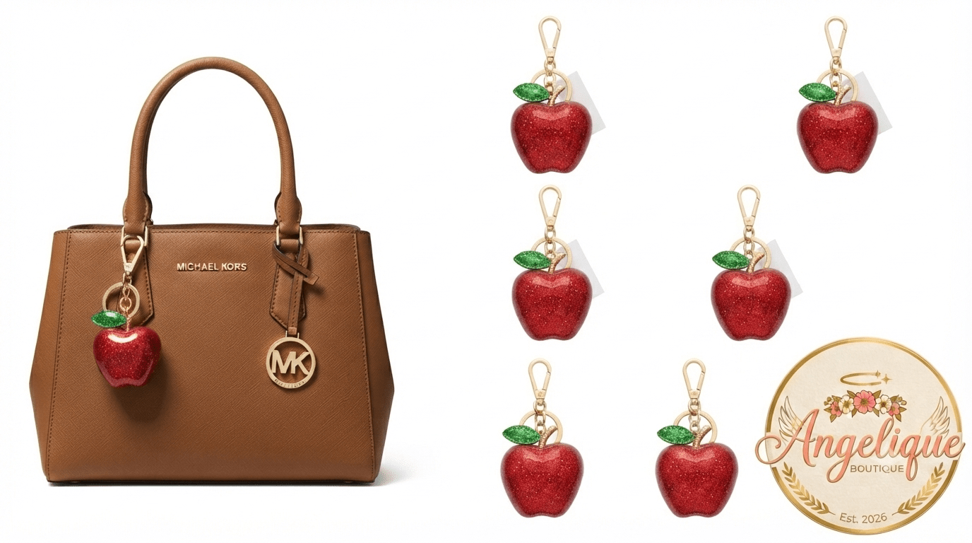 Cute Fruit Keychain – Strawberry & Cherries Charm - Angelique Boutique