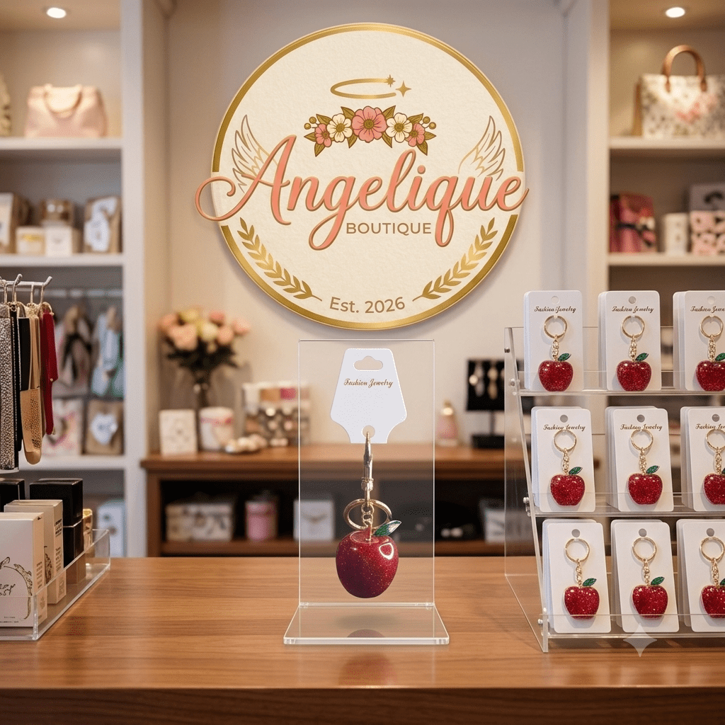 Cute Fruit Keychain – Strawberry & Cherries Charm - Angelique Boutique