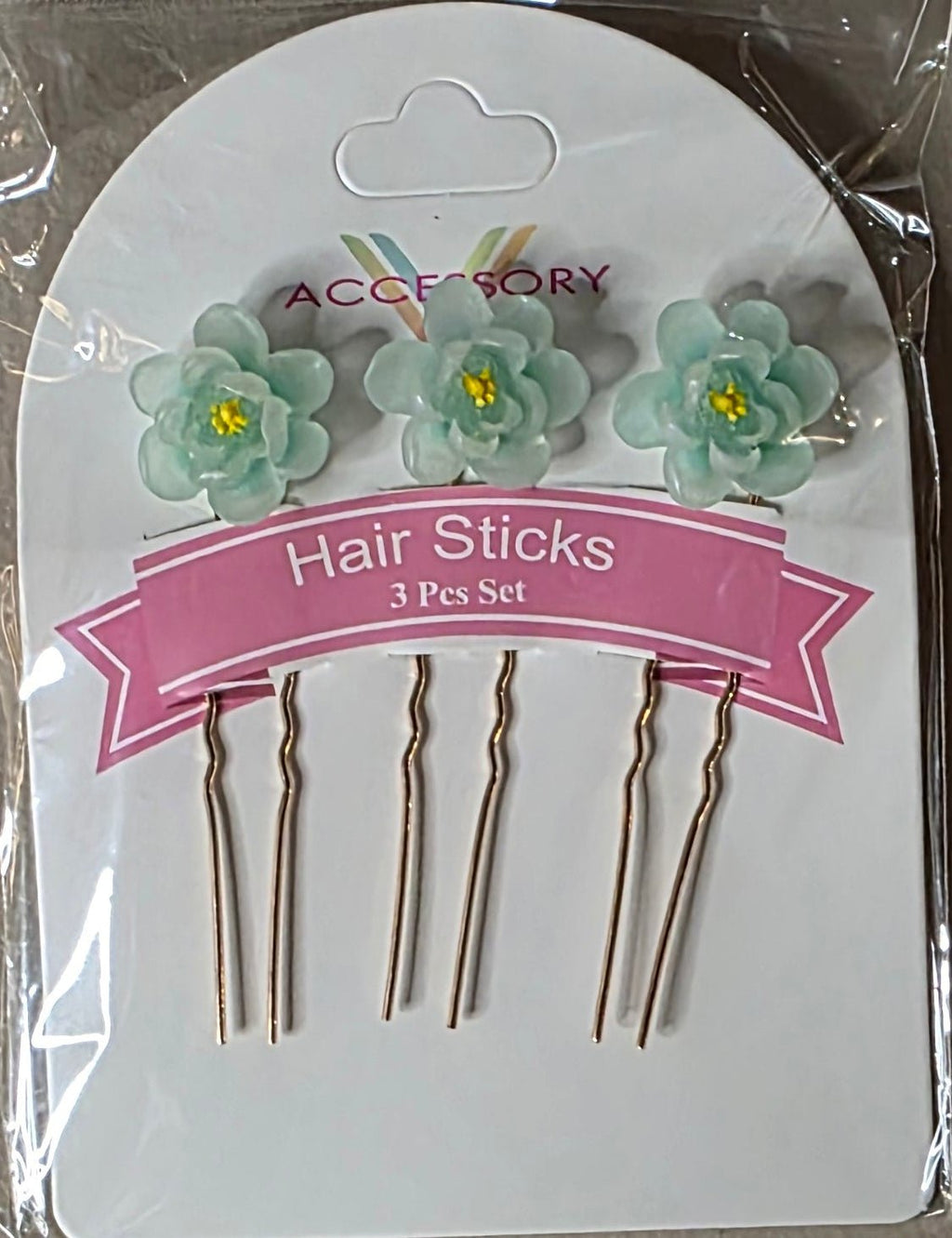 Decorative Hair Sticks | Green, Blue, White, Purple, Pink & Yellow - Angelique Boutique